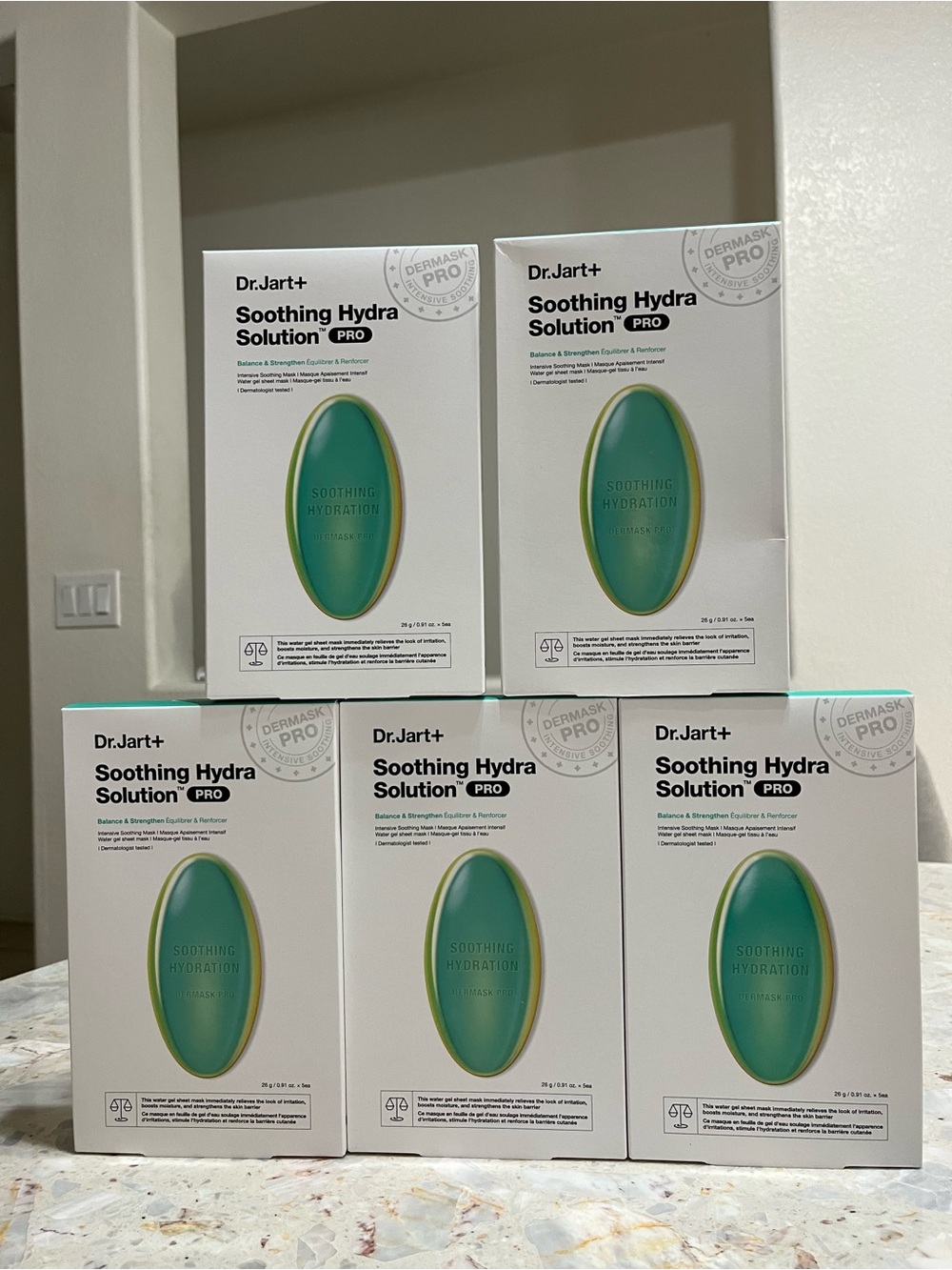 Bundle 5 boxes Dr Jart+ Soothing Hydra Solution Pro Mask Sheet 5PCS.